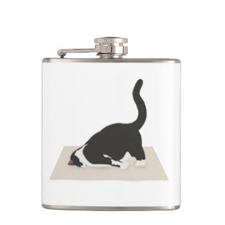 Yoga Cat Vinyl Wrapped Flask