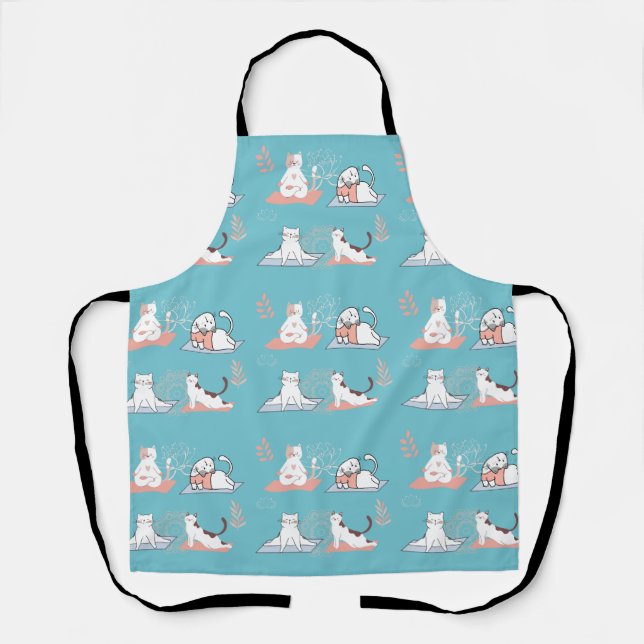  Yoga Cats Lotus Apron (Front)