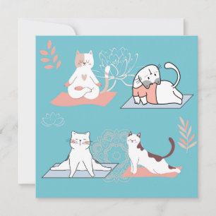 Yoga Cats Lotus Birthday Card