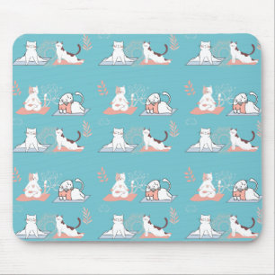 Yoga Cats Lotus Mouse Pad