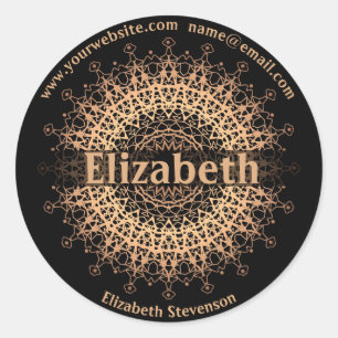 Yoga Centre, yoga, sports, mandala, Golden mandala Classic Round Sticker