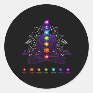 Yoga Chakra Spiritual Body System Meditation _1  Classic Round Sticker