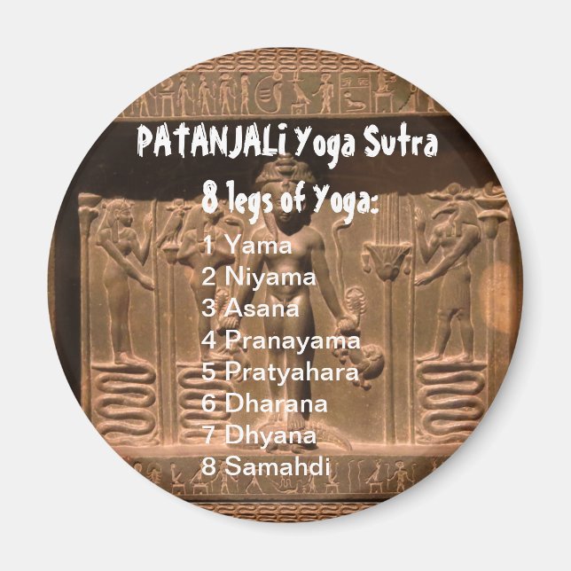 YOGA Checklist : 8 steps of PATANJALI SUTRA Magnet (Front)
