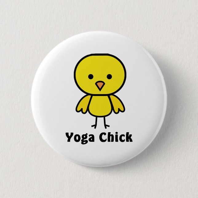Yoga Chick 6 Cm Round Badge (Front)