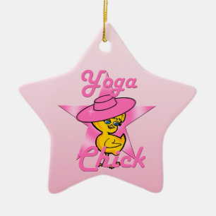 Yoga Chick #8 Ceramic Tree Decoration