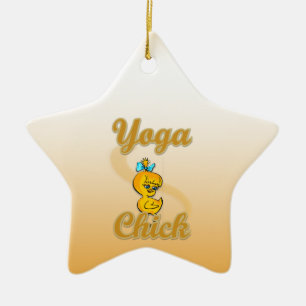 Yoga Chick Ceramic Tree Decoration