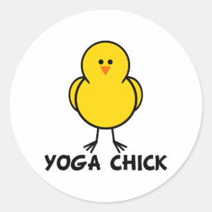 Yoga Chick Classic Round Sticker