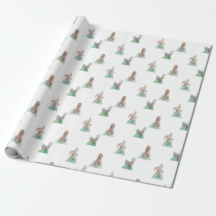 Yoga Christmas Animals Wrapping Paper