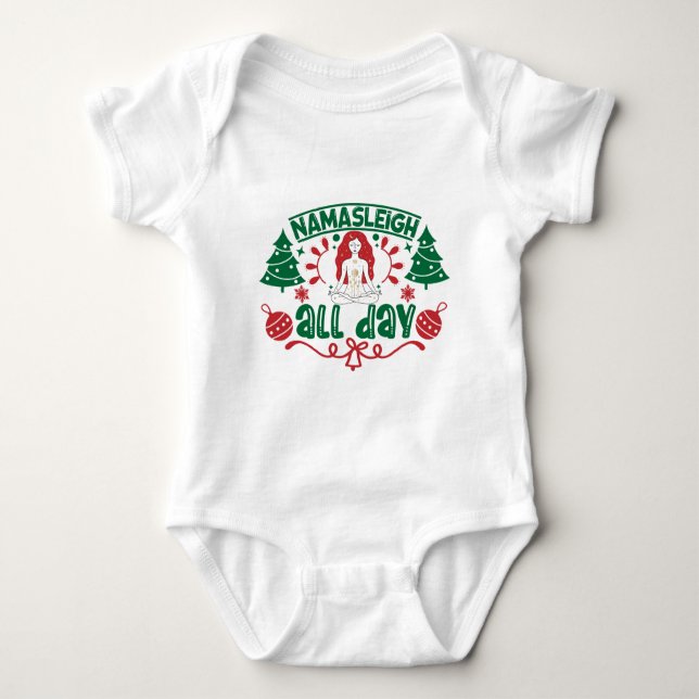 Yoga Christmas Baby Bodysuit (Front)