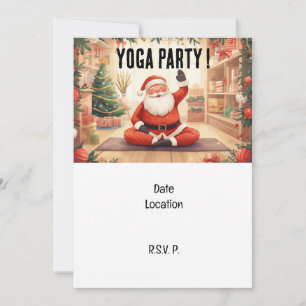 Yoga Christmas Santa Claus instructor  Invitation