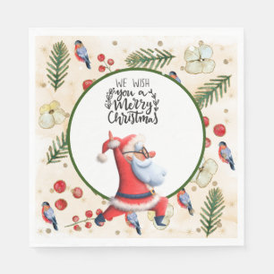 Yoga Christmas Santa Claus instructor  Napkin