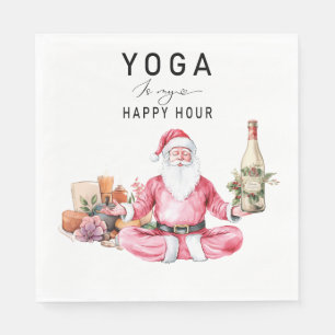 Yoga Christmas Santa Claus instructor  Napkin