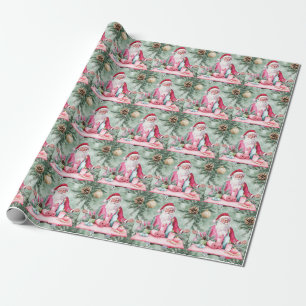 Yoga Christmas Santa Claus instructor Wrapping Paper