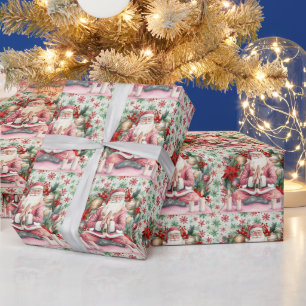 Yoga Christmas Santa Claus instructor Wrapping Paper