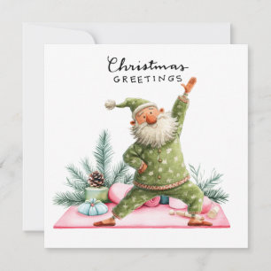 Yoga Christmas Santa Claus Posing Party invitation