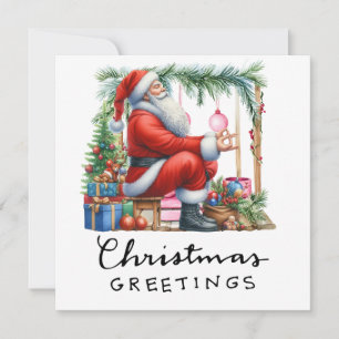 Yoga Christmas Santa Claus Posing Party invitation