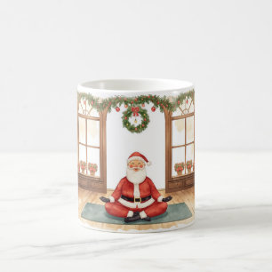 Yoga Christmas Santa Claus posing Yoga  Coffee Mug