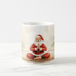 Yoga Christmas Santa Claus posing Yoga  Coffee Mug