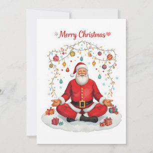 Yoga Christmas Santa Claus posing Yoga Holiday Card