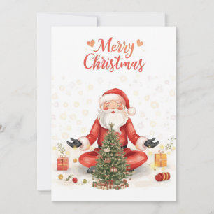 Yoga Christmas Santa Claus posing Yoga Holiday Card