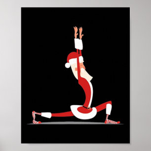 Yoga Christmas Santa Pose Funny Christmas Lovers C Poster