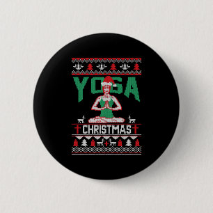 Yoga Christmas Shirt 6 Cm Round Badge