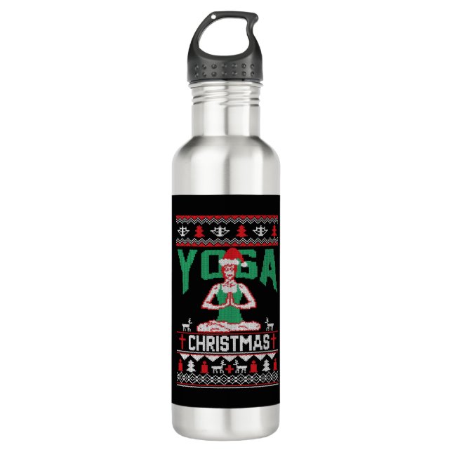 Yoga Christmas Shirt 710 Ml Water Bottle (Front)