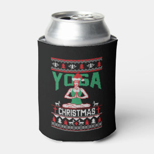 Yoga Christmas Shirt Can Cooler
