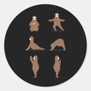 Yoga Cl Teacher Sloth Men Women Kids Classic Round Sticker