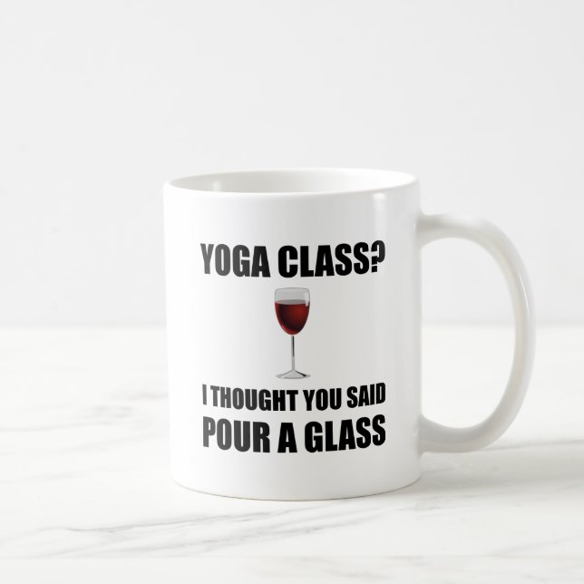 Yoga Class Glass Coffee Mug (Right)