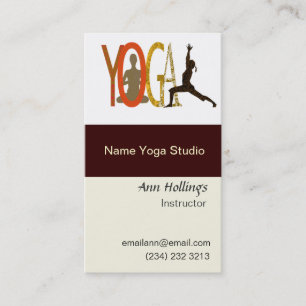 Yoga Class Instructor Wellness Pilates Business Card