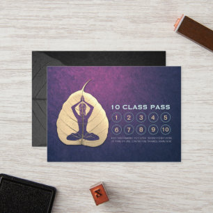 Yoga Class Pass Loyalty Appointment Bodhi Leaf Cut Card