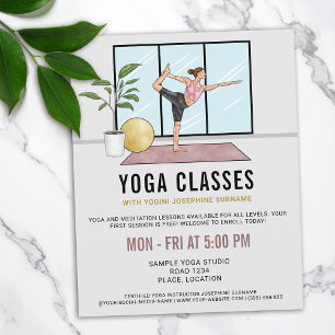 Yoga Classes Dancer Pose Yoga Instructor Lessons Flyer