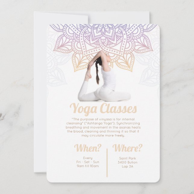 Yoga classes invitation (Front)