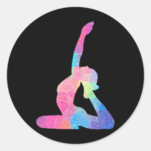 Yoga Colourful Zen Meditation Spiritual Yoga Cl Classic Round Sticker