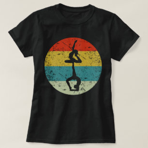 yoga couple retro vintage silhouette 70s T-Shirt