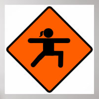 Yoga Crossing Sign Warrior Pose Stick Figure
