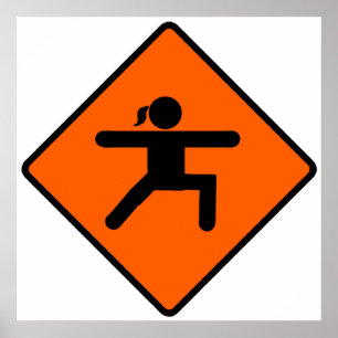 Yoga Crossing Sign Warrior Pose Stick Figure 