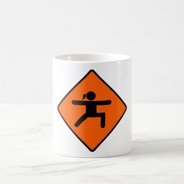 Yoga Crossing Sign Warrior Pose Stick Figure  Coffee Mug (Creator Uploaded)