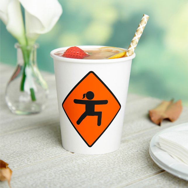 Yoga Crossing Sign Warrior Pose Stick Figure  Paper Cups (Creator Uploaded)
