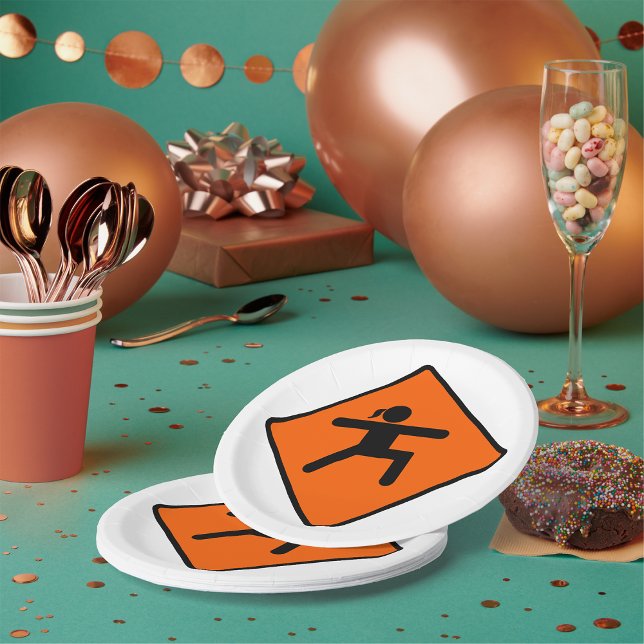 Yoga Crossing Sign Warrior Pose Stick Figure  Paper Plate (Creator Uploaded)