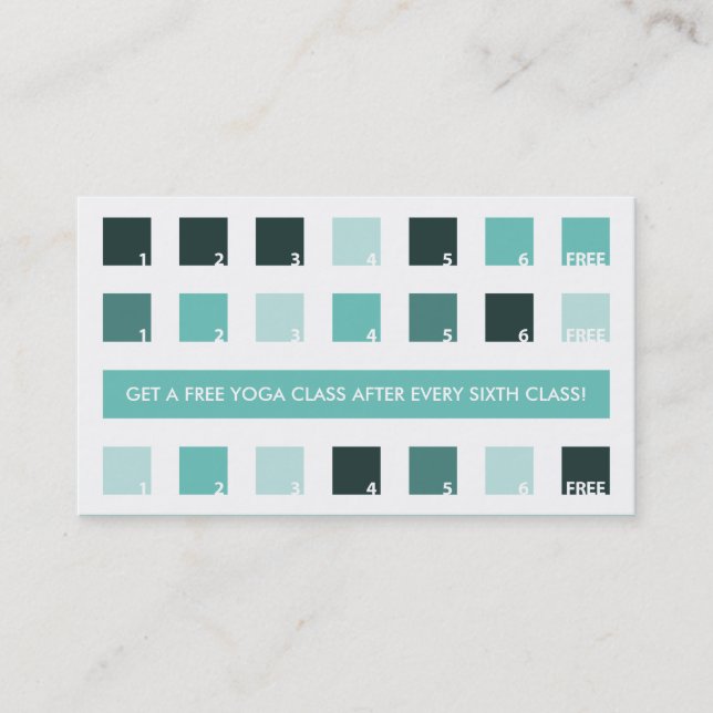 YOGA customer appreciation (mod squares) Loyalty Card (Front)