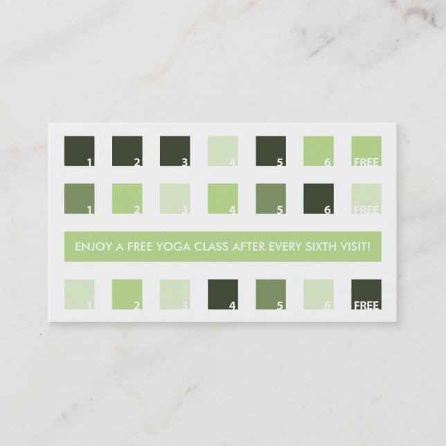 YOGA customer appreciation (mod squares) Loyalty Card (Front)