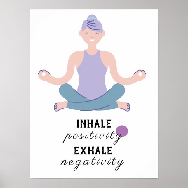 yoga cute quotes motivational typography poster (Front)