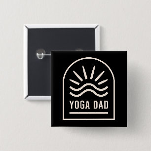 Yoga dad father 15 cm square badge