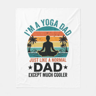 Yoga Dad Vintage Sunset Funny Father Shirt Design_ Fleece Blanket
