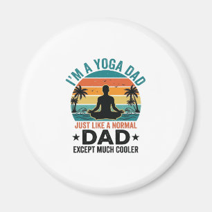 Yoga Dad Vintage Sunset Funny Father Shirt Design_ Magnet