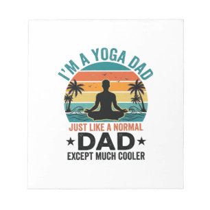 Yoga Dad Vintage Sunset Funny Father Shirt Design_ Notepad