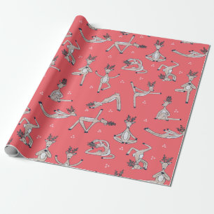 Yoga Deer Christmas wrapping paper