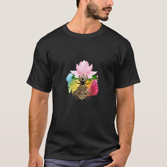Yoga Diva Pose Flower T-Shirt (Front)